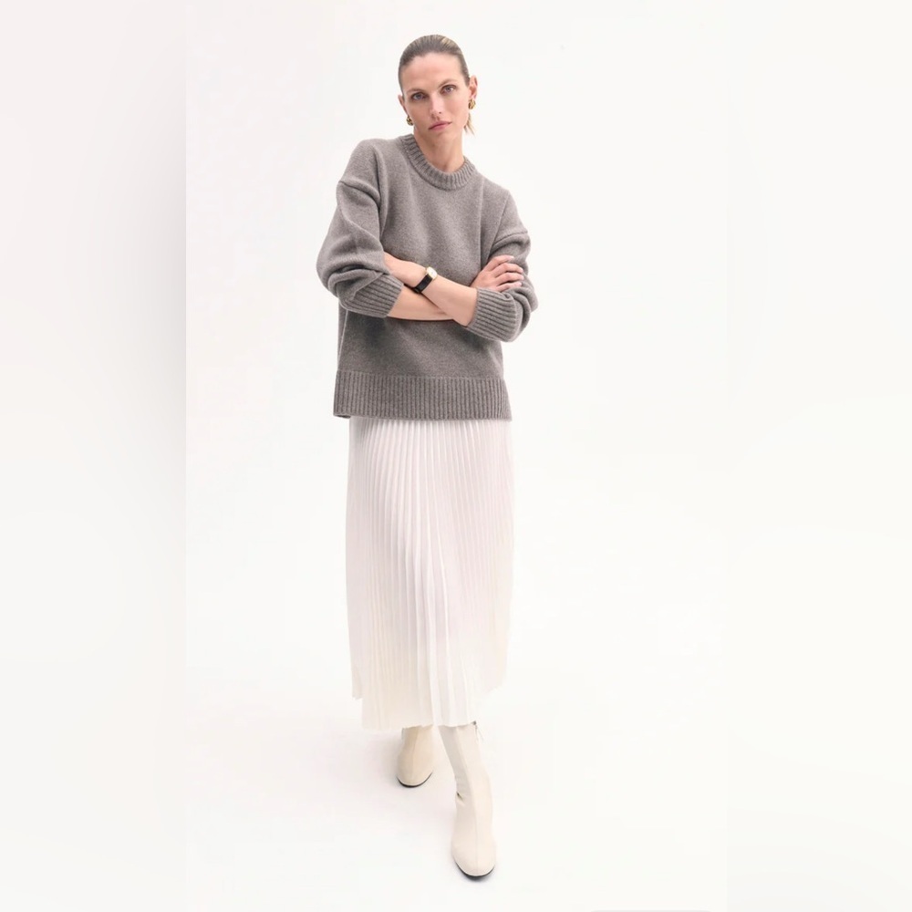 NWT Co Essentials Pleated Skirt in White